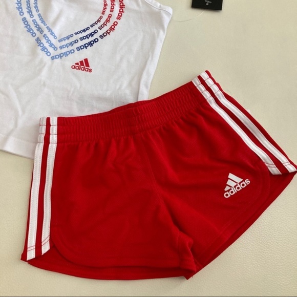 Adidas cute baby girl star red shorts set 2293 - Picture 4 of 4